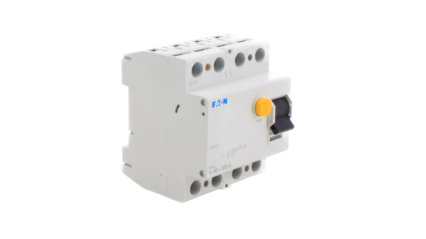Eaton PXF-A RCCB, 40A, 3+N Pole, 30mA, Type A, 400V ac