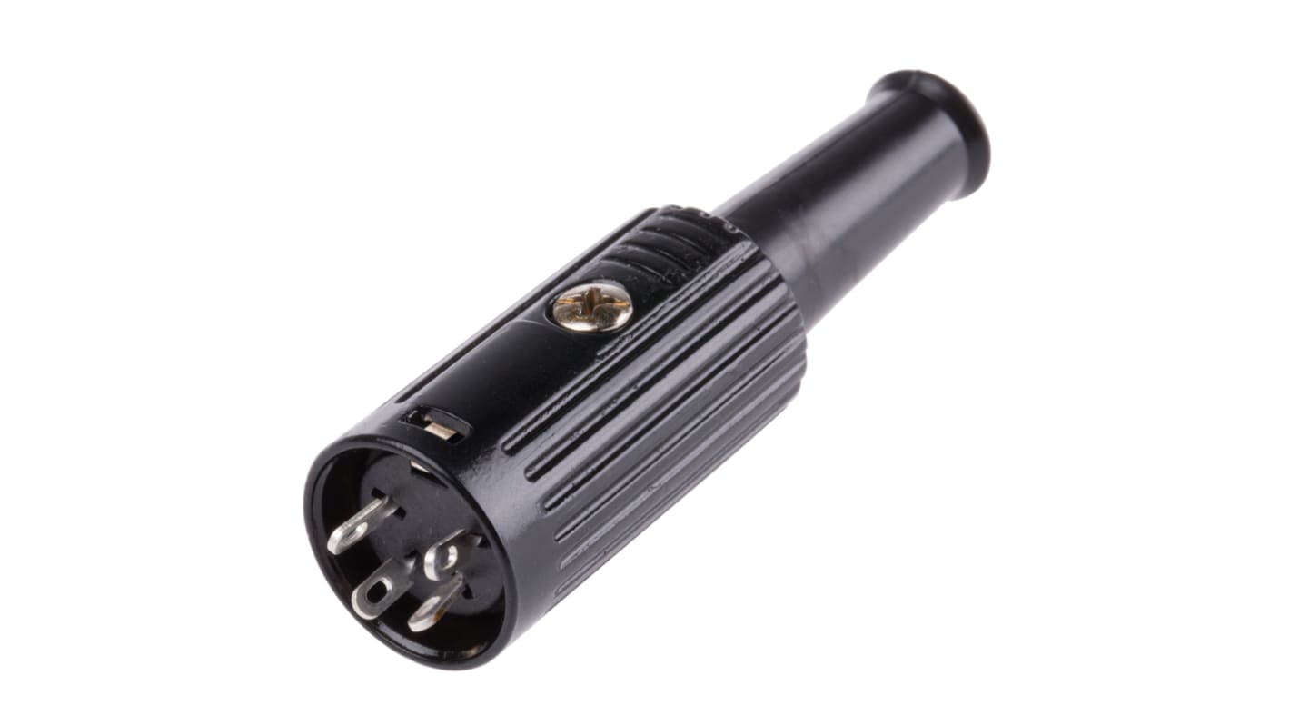 RS PRO 4 Pole Din Socket, 1A, 100 V ac, Push Lock, Female, Cable Mount
