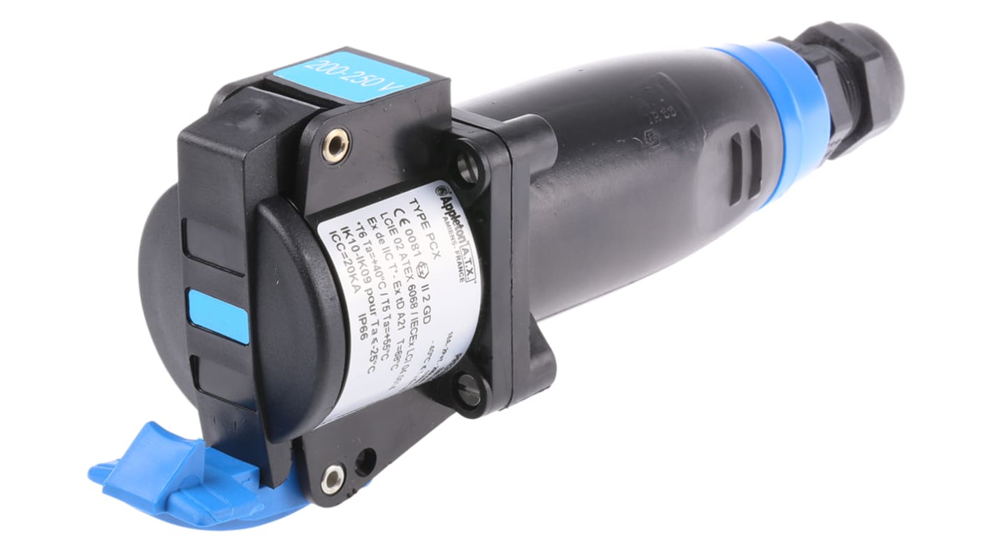 Emerson Appleton 16A工业连接器插座, 2P + E, 200-250 v 交流、 50/200v 60Hz 交流, 电缆安装