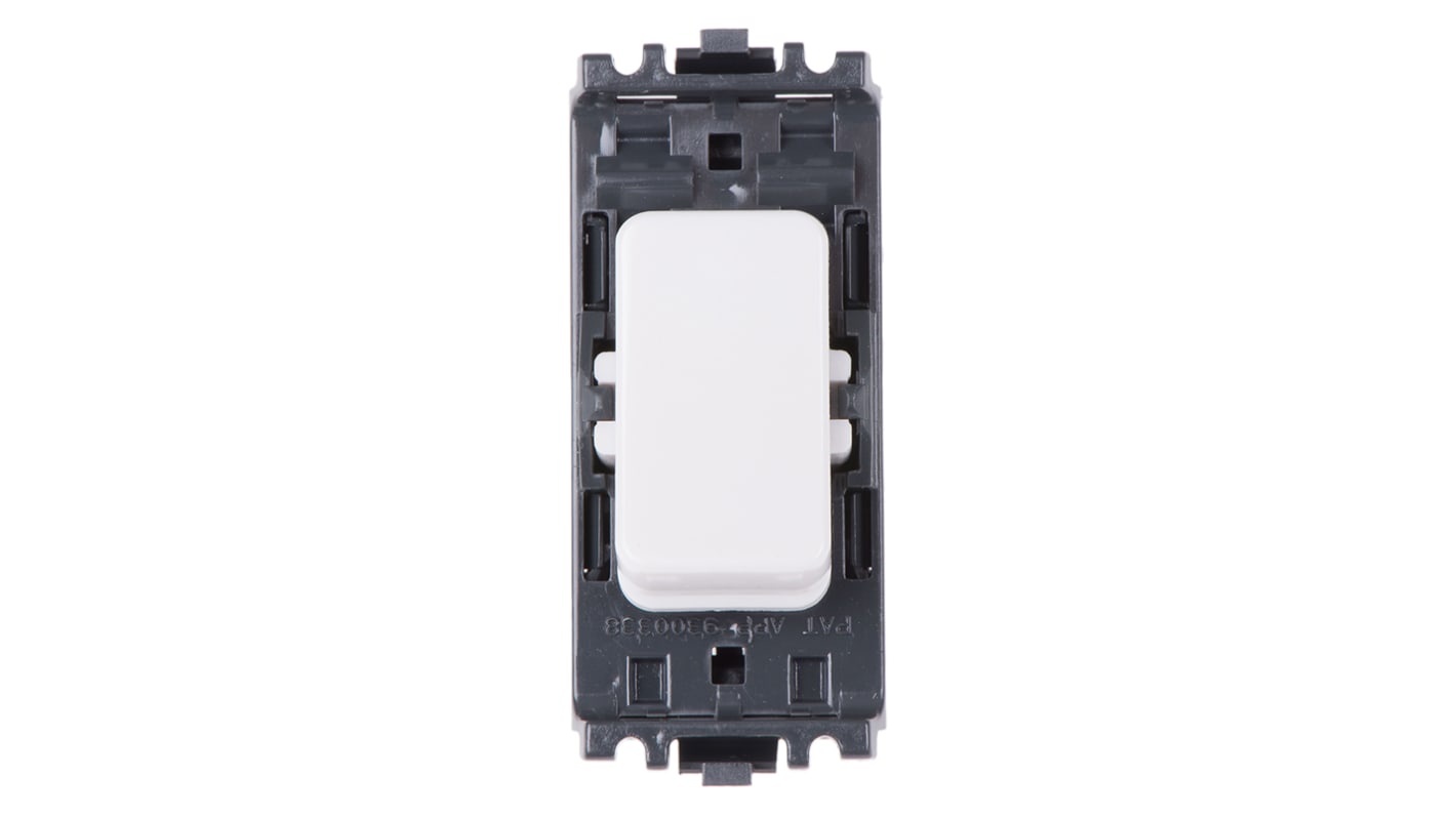 MK Electric 1 Way Black Rocker Switch Grid Module 20A, Grid Plus Series