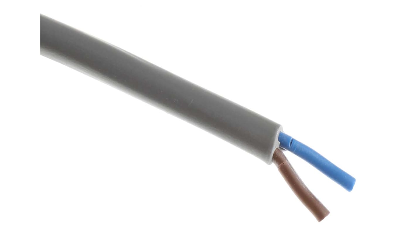RS PRO, 3182Y, 100m 2 Core, Grey PVC Power Cable +70°C