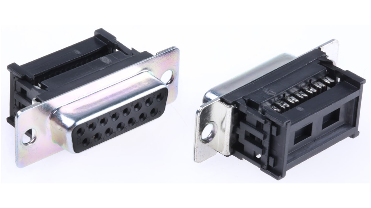 RS PRO DB15针标准D-Sub母座, 直向, 电缆安装, IDC端接, 250V, 3A