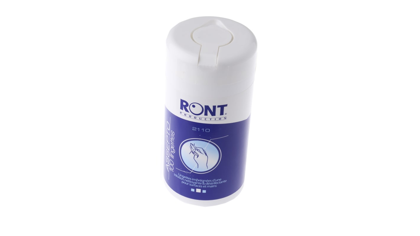 Ront Production Wet Anti-Bacterial Wipes, Dispenser Box of 100