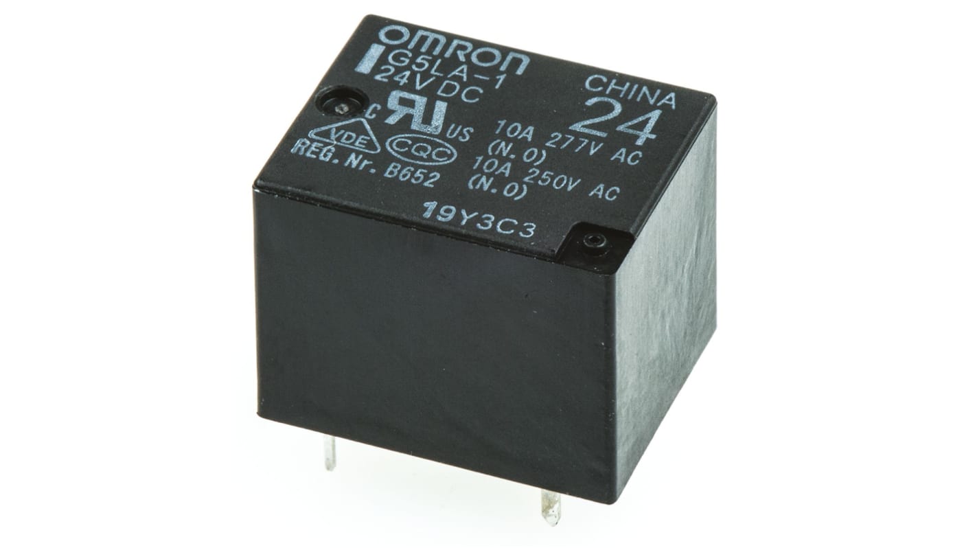 Omron PCB Mount Non-Latching Relay, 24V dc Coil, 5A Switching Current, SPDT