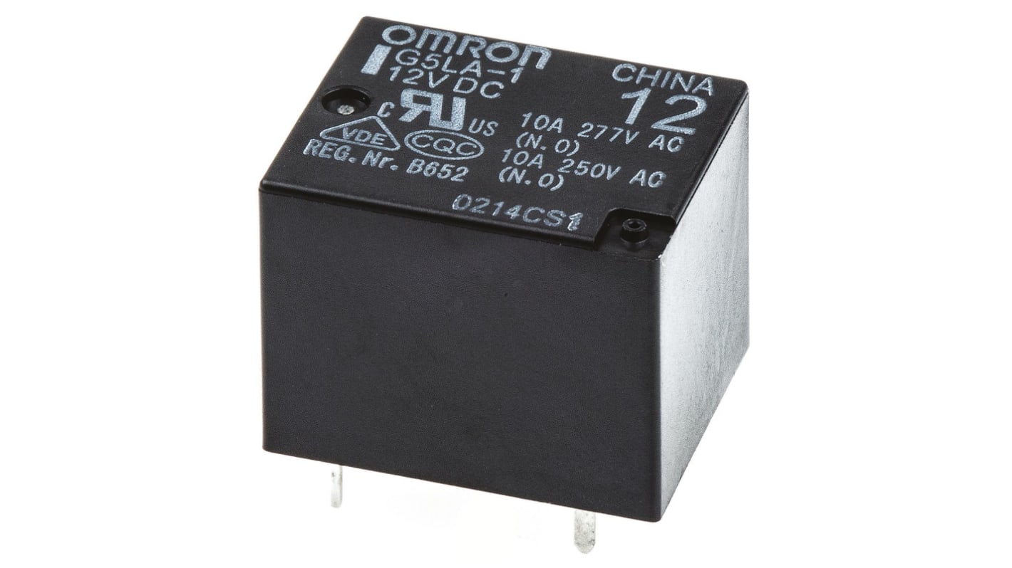 Omron PCB Mount Non-Latching Relay, 12V dc Coil, 5A Switching Current, SPDT