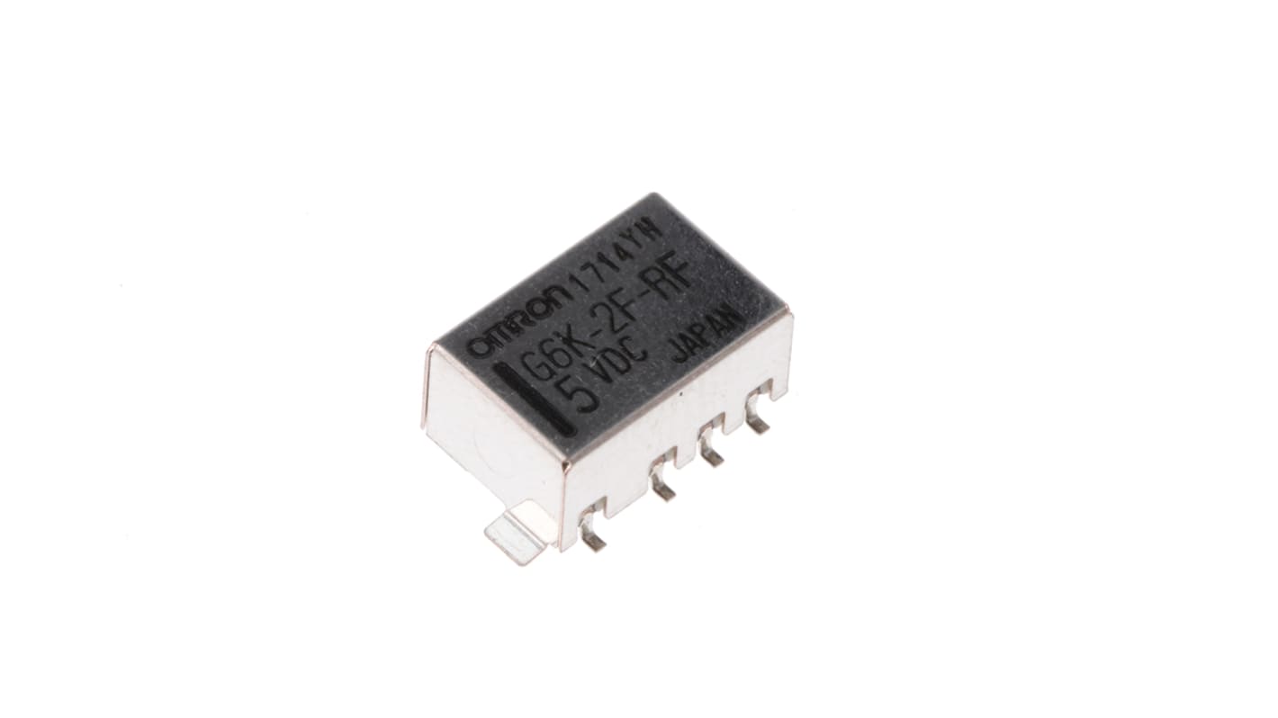 Omron DPDT高频继电器, 最大1GHz, 阻抗50Ω, 线圈5V 直流, 100mW, 237Ω