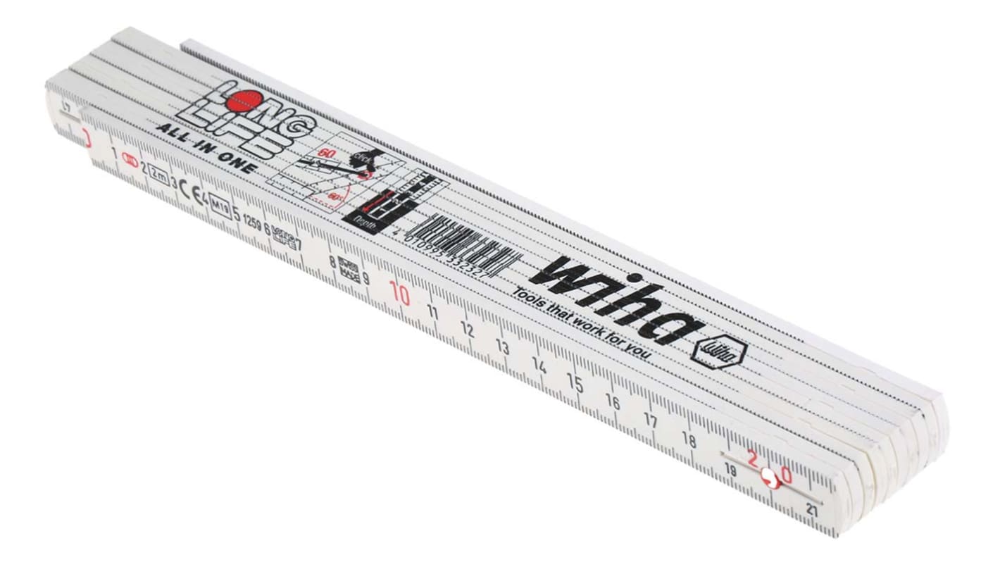 Wiha 2m Plastic Metric Folding Ruler