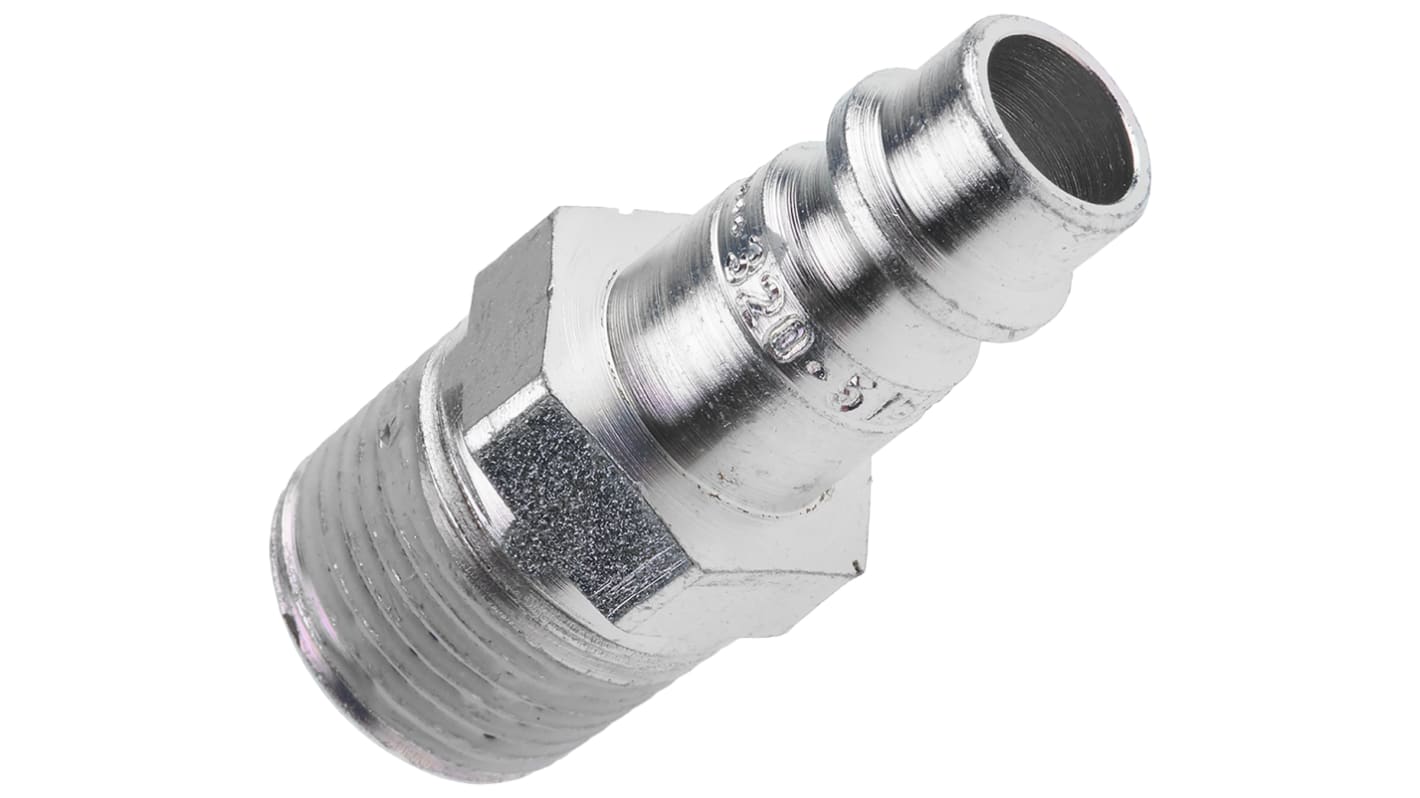 CEJN Steel Male Pneumatic Quick Connect Coupling, R 3/8 Male Threaded