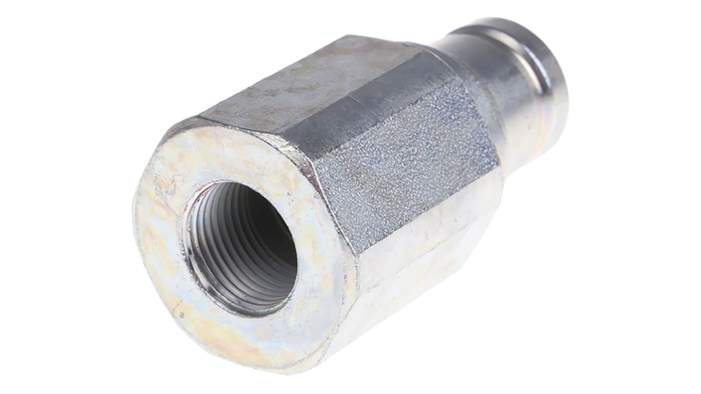 Parker Steel Male Hydraulic Quick Connect Coupling, G 3/8 Female