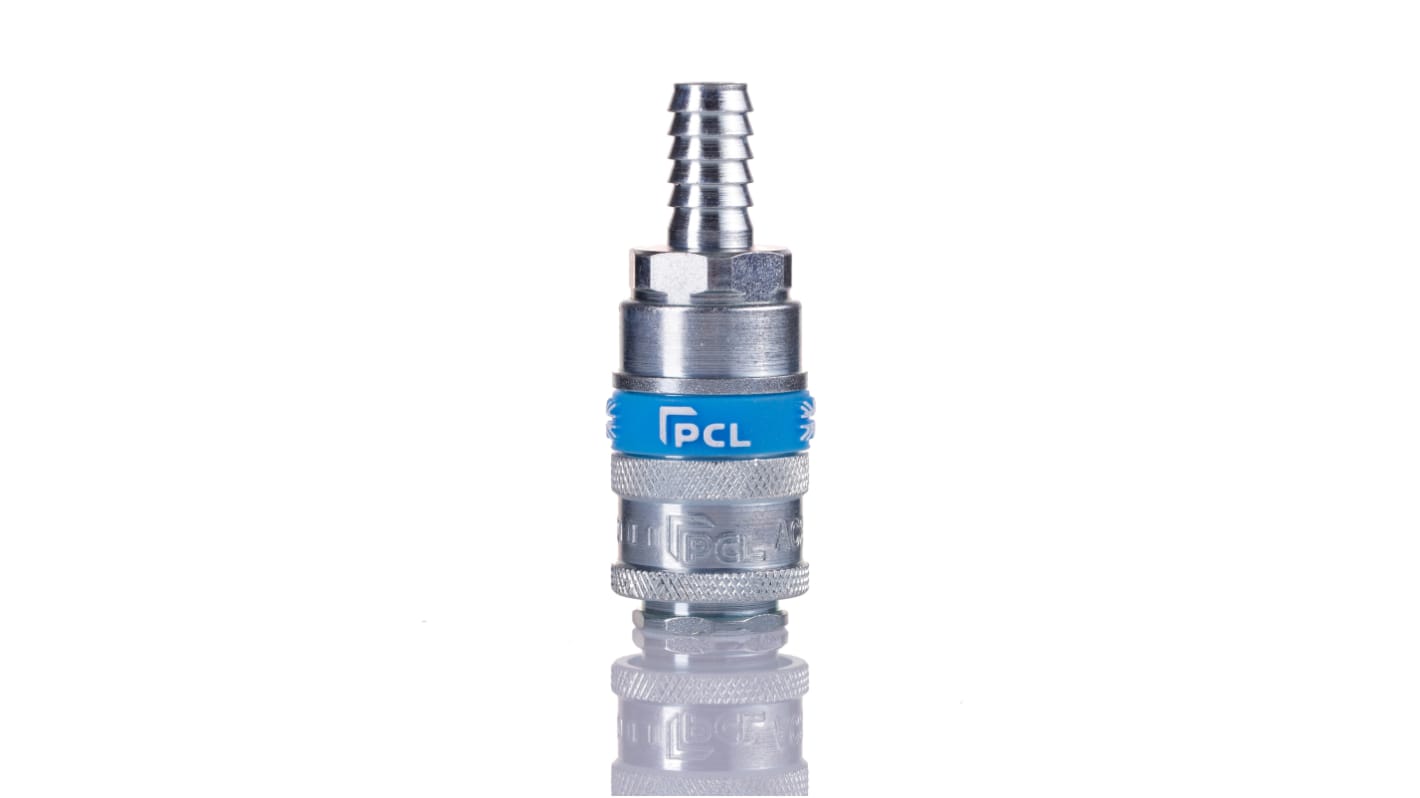 PCL Steel Male Pneumatic Quick Connect Coupling, 10mm Hose Barb