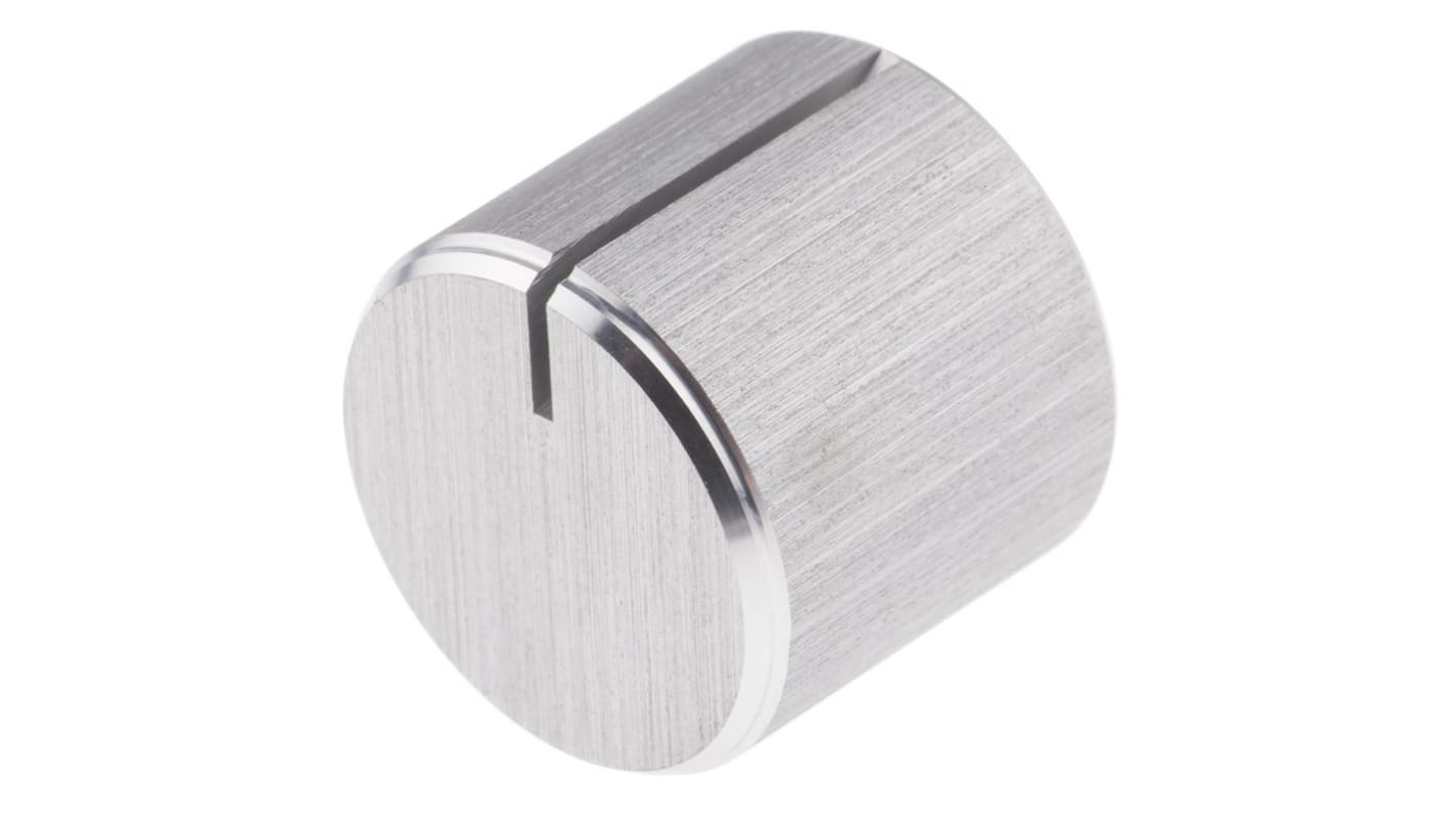 RS PRO 16mm Silver Potentiometer Knob for 6.4mm Shaft Splined