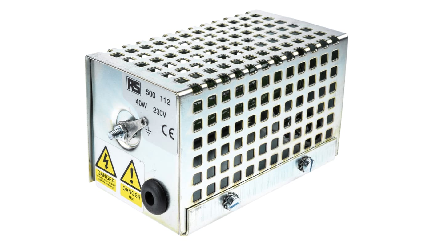 RS PRO Enclosure Heater, 230V ac, 40W Output, 40W Input, 88°C, 70mm x 121mm x 67mm