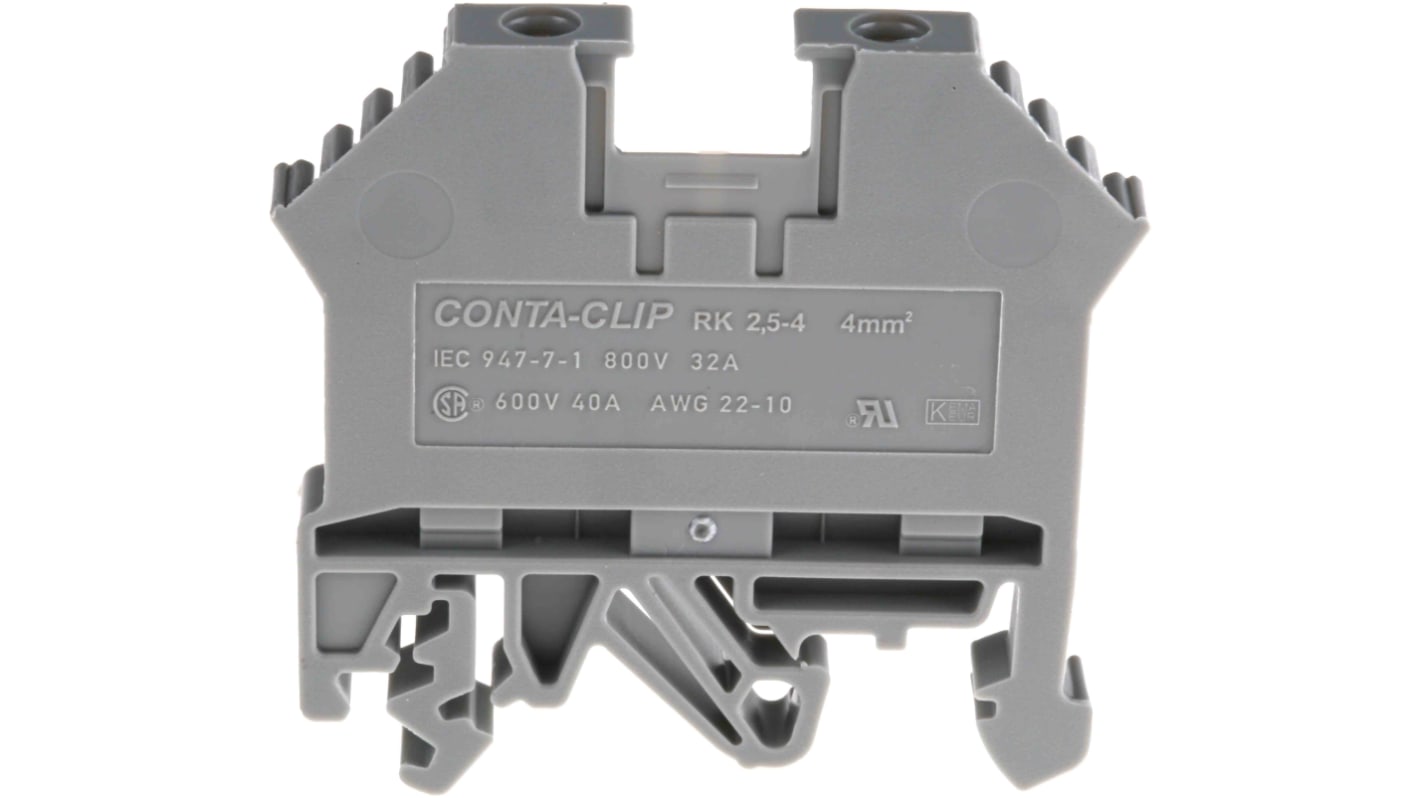 RS PRO Grey, 0.2 → 4mm², Single-Level