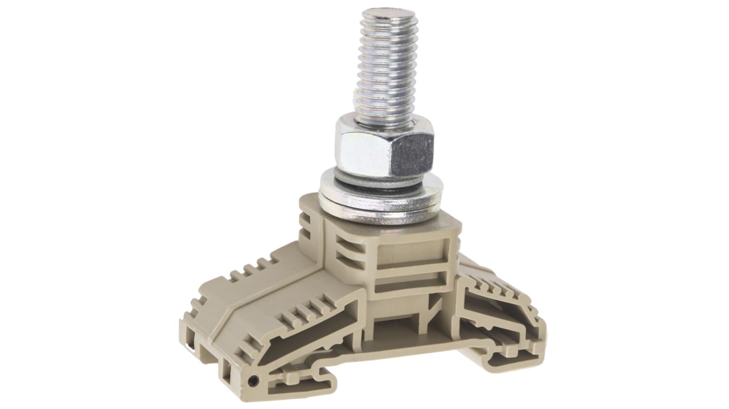 RS PRO Beige Stud Terminal, Single-Level, Bolt Termination