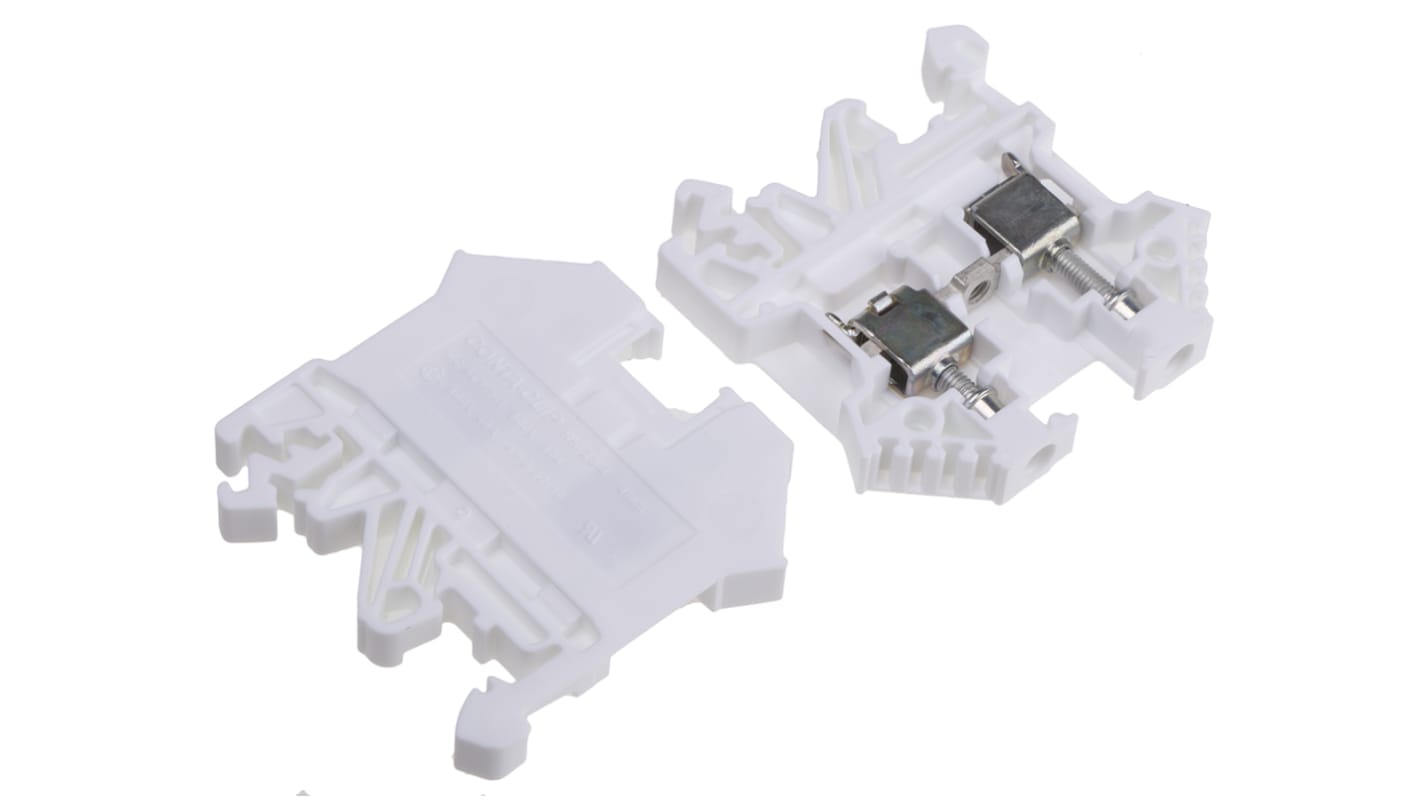 RS PRO 单层导轨式接线端子, 32A, 800 V, 0.2 → 4mm²CSA, 白色
