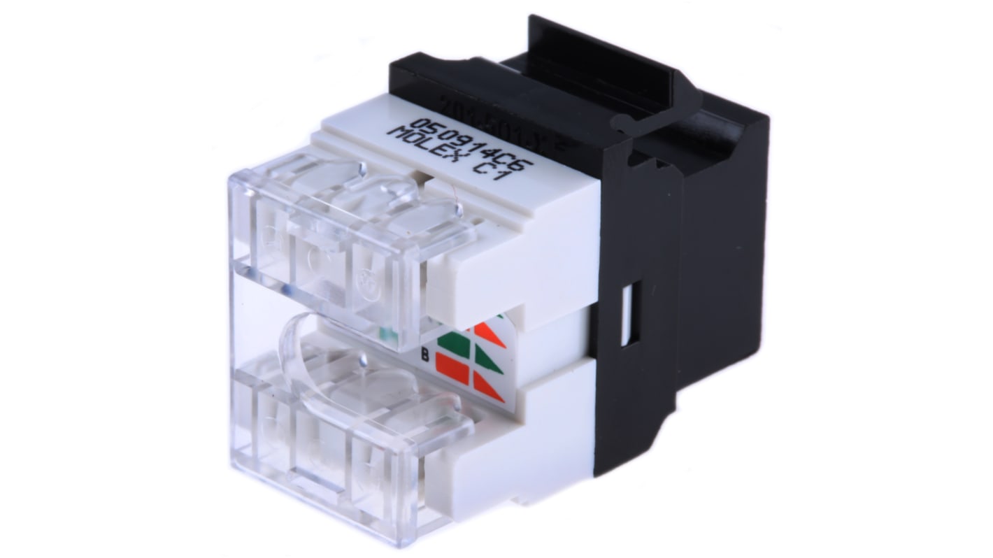 Molex Premise Networks Cat6 RJ45 8 Port Jack, UTP Shielding