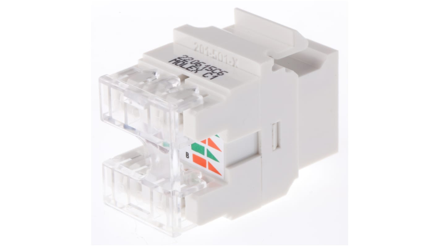 Molex Premise Networks Panelhunstik, UTP-skærm, RJ45, Cat6, 8-Porte