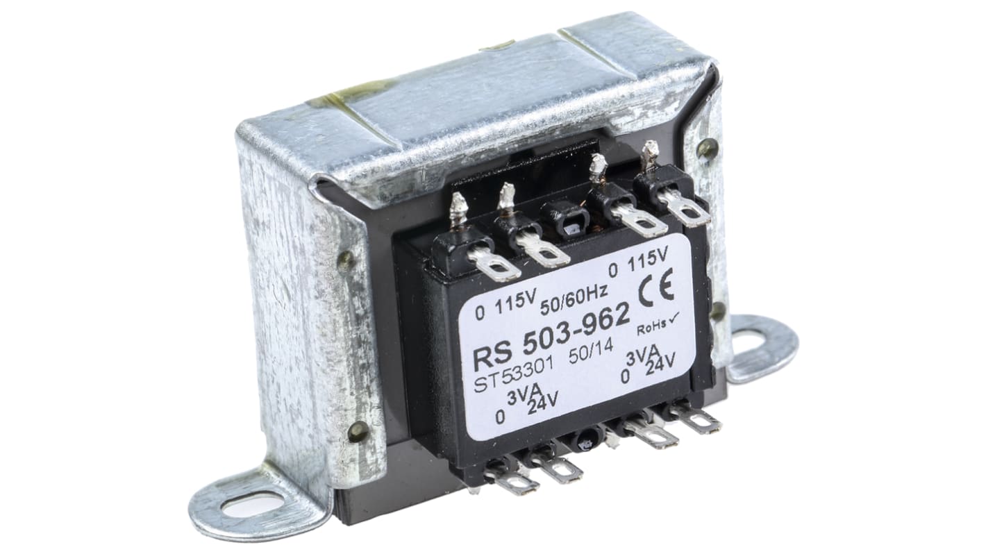 RS PRO 6VA 2 Output Chassis Mounting Transformer, 24V ac, IEC 61558-2-6