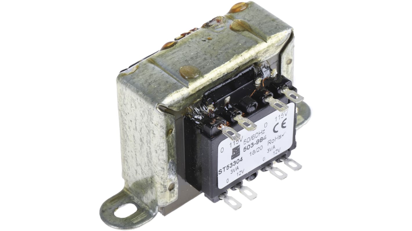 RS PRO 6VA 2 Output Chassis Mounting Transformer, 12V ac, IEC 61558-2-6