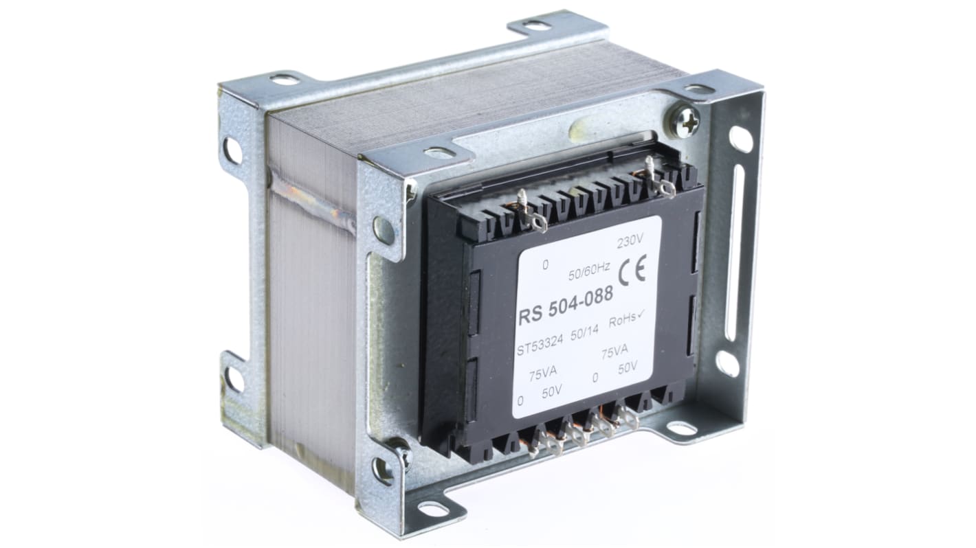 RS PRO 150VA 2 Output Chassis Mounting Transformer, 50V ac, IEC 61558-2-4
