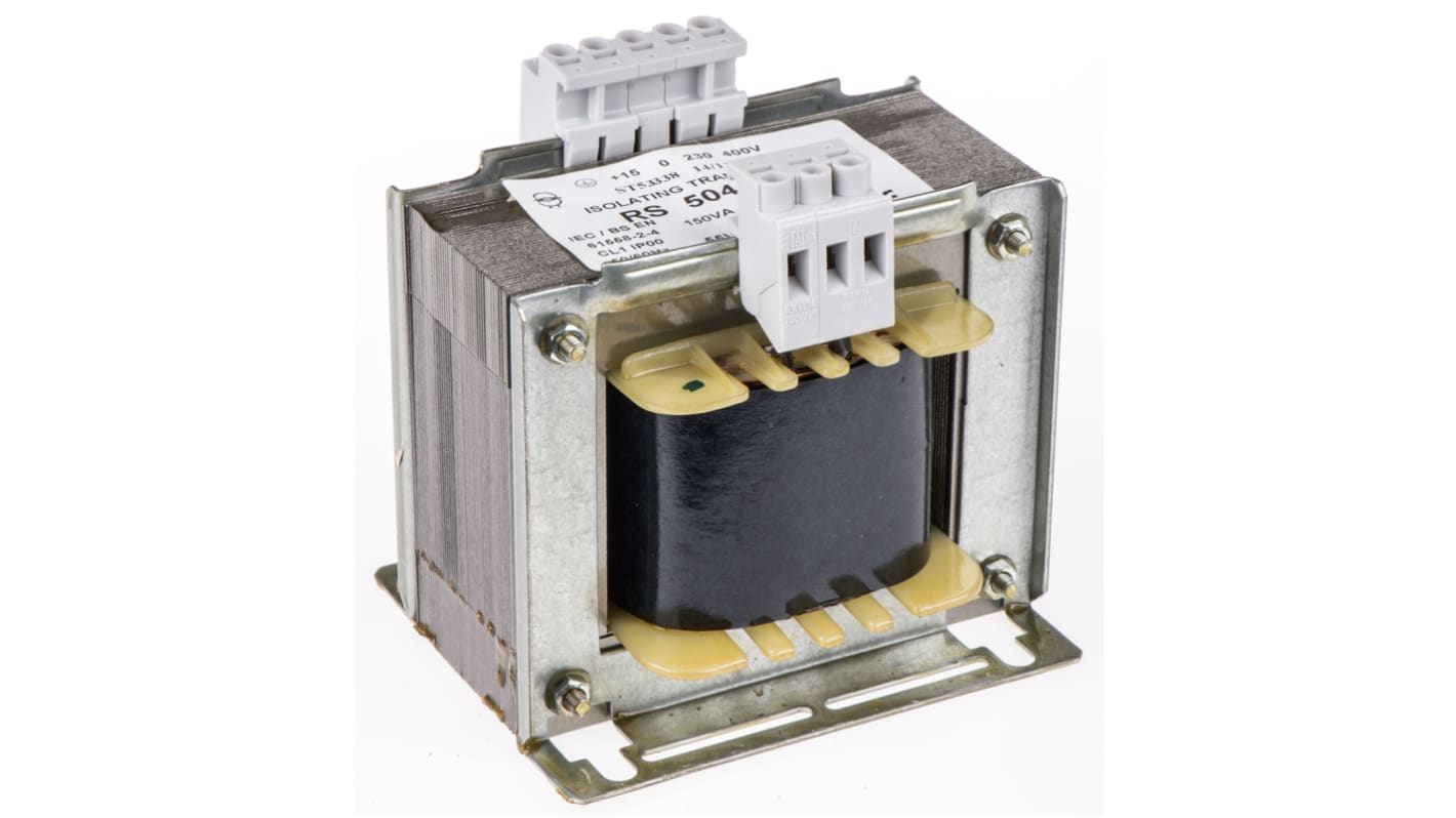 Transformator do zabudowy Napięcie wtórne 55V ac 150VA Napięcie pierwotne 230V ac 1-wyjściowy 87% RS PRO