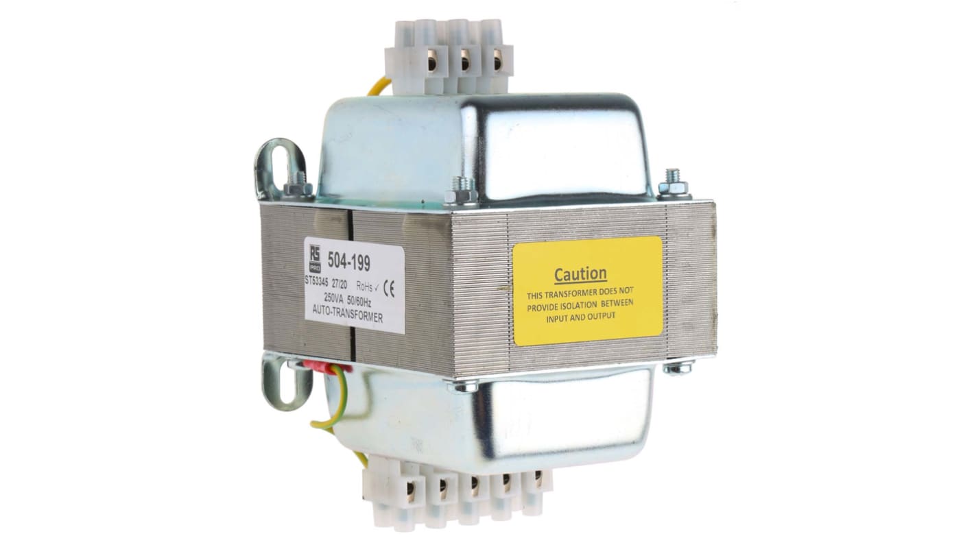 Autotrasformatore Integrato RS PRO, 220 V ac, 230 V ac, 240 V ac (I), 115V ca (II), 250VA