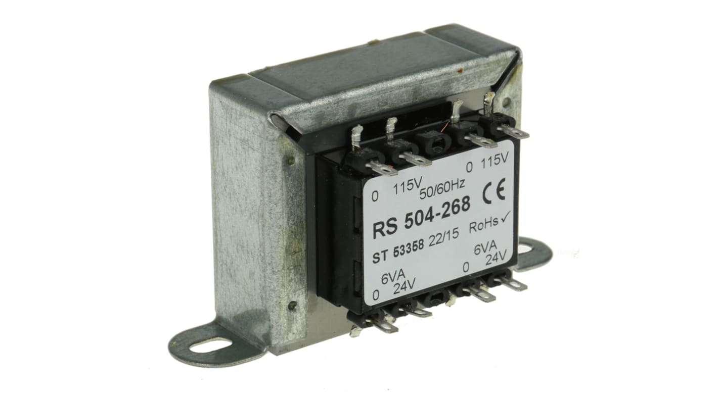 RS PRO 12VA 2 Output Chassis Mounting Transformer, 24V ac, IEC 61558-2-6