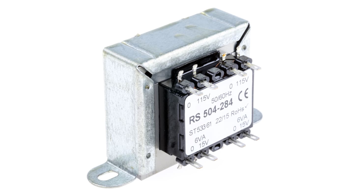 RS PRO シャーシ取り付け電源トランス,1次：115V ac,2次：15V ac