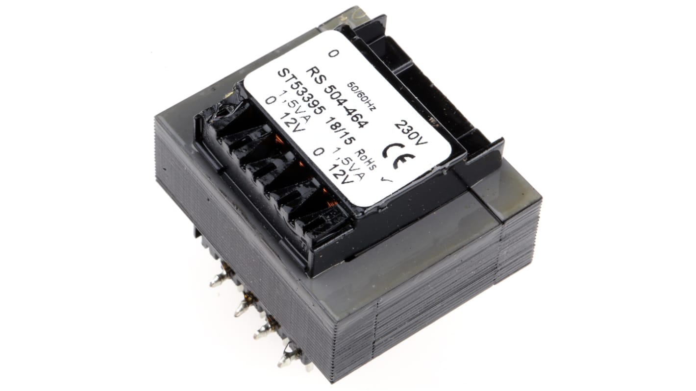 RS PRO 12V ac 2 Output Through Hole PCB Transformer, 3VA