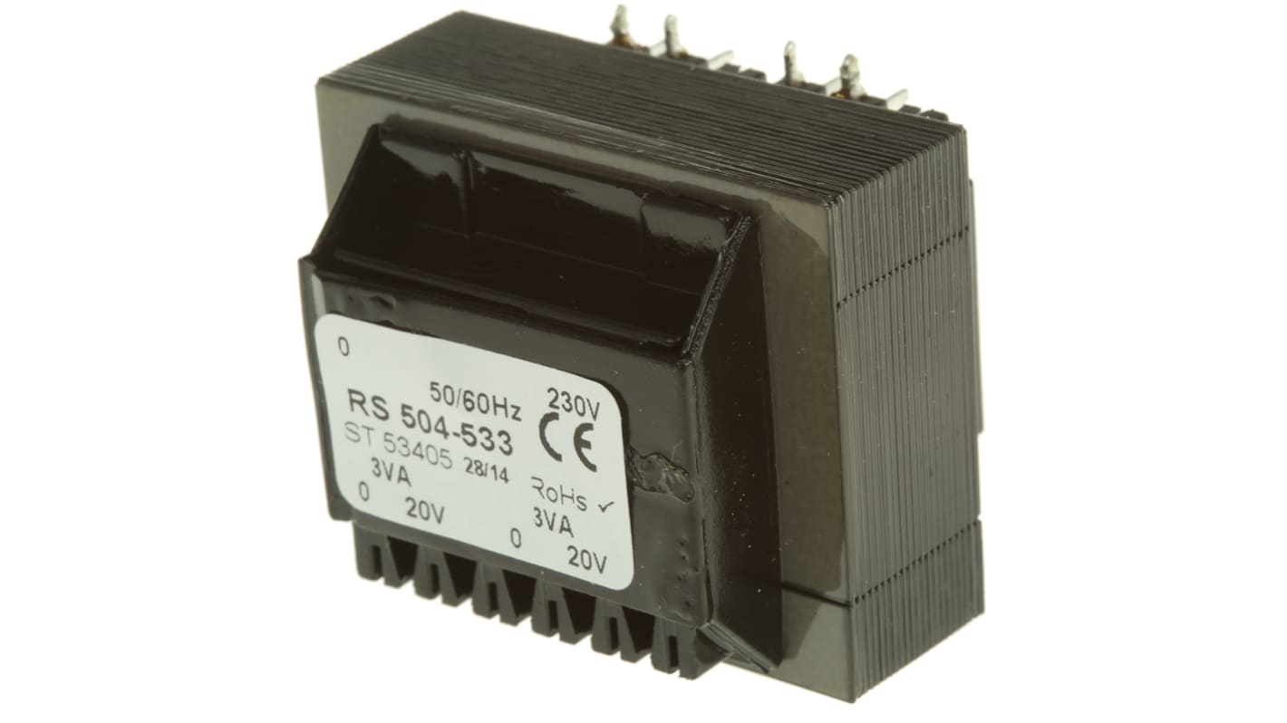 RS PRO 20V ac 2 Output Through Hole PCB Transformer, 6VA