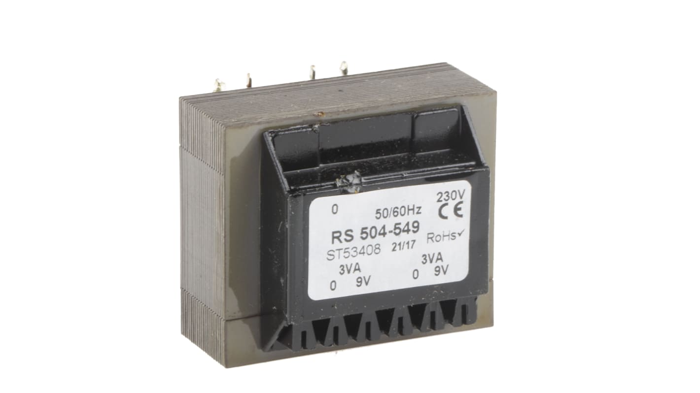 RS PRO 9V ac 2 Output Through Hole PCB Transformer, 6VA