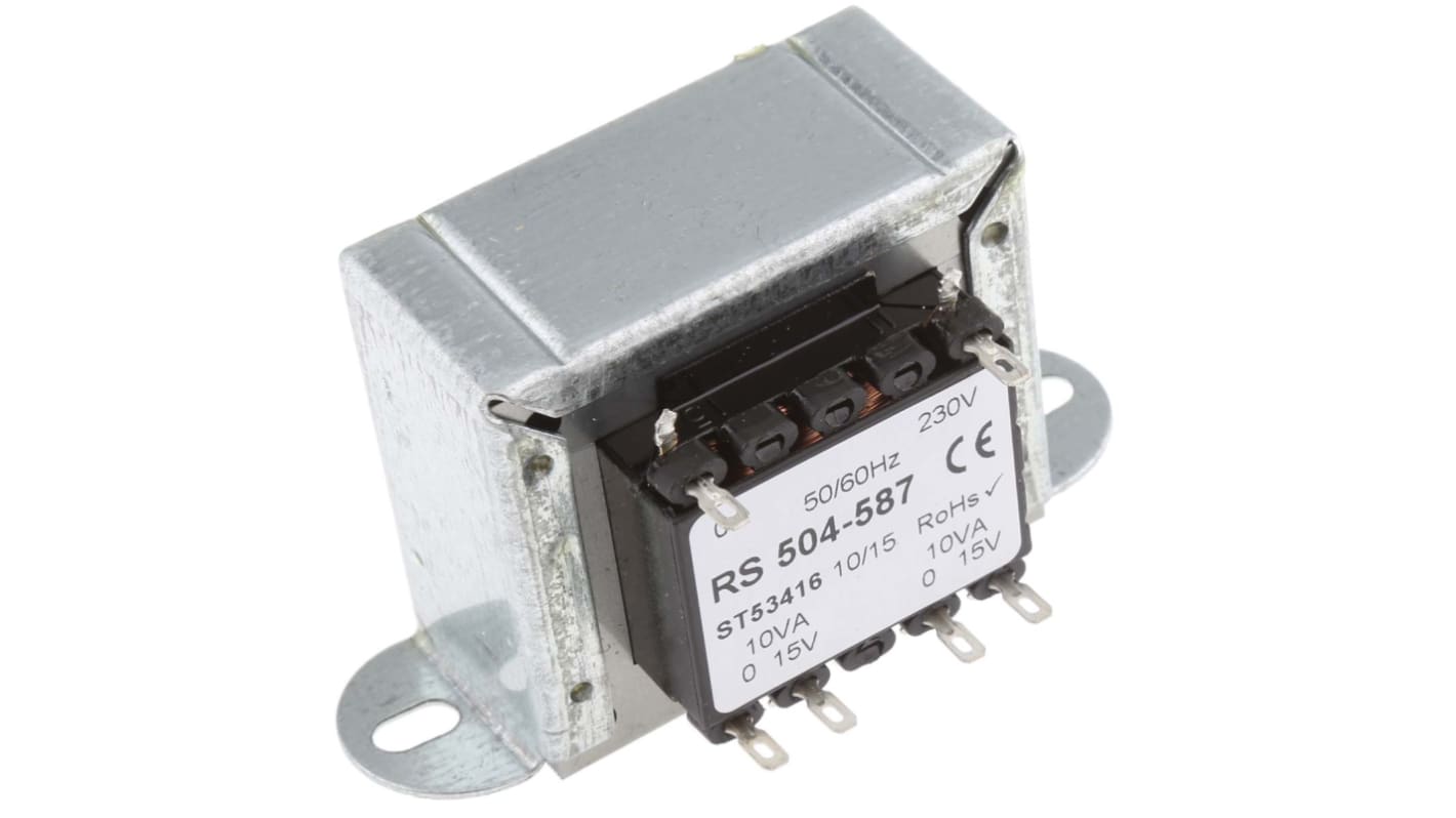 RS PRO 20VA 2 Output Chassis Mounting Transformer, 15V ac, IEC 61558-2-6