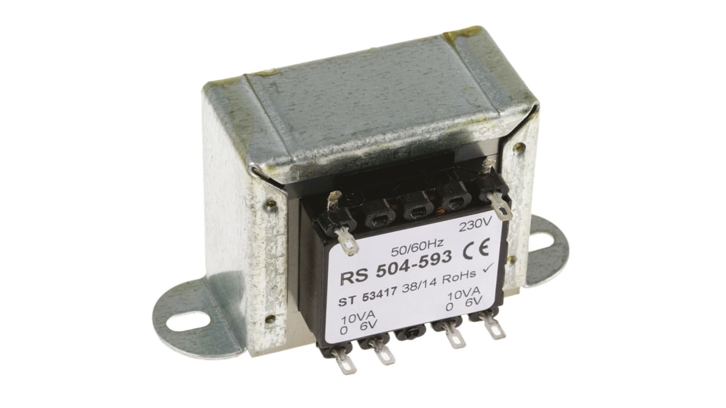 RS PRO 20VA 2 Output Chassis Mounting Transformer, 6V ac, IEC 61558-2-6