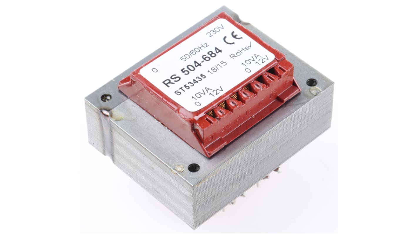 RS PRO 12V ac 2 Output Through Hole PCB Transformer, 20VA