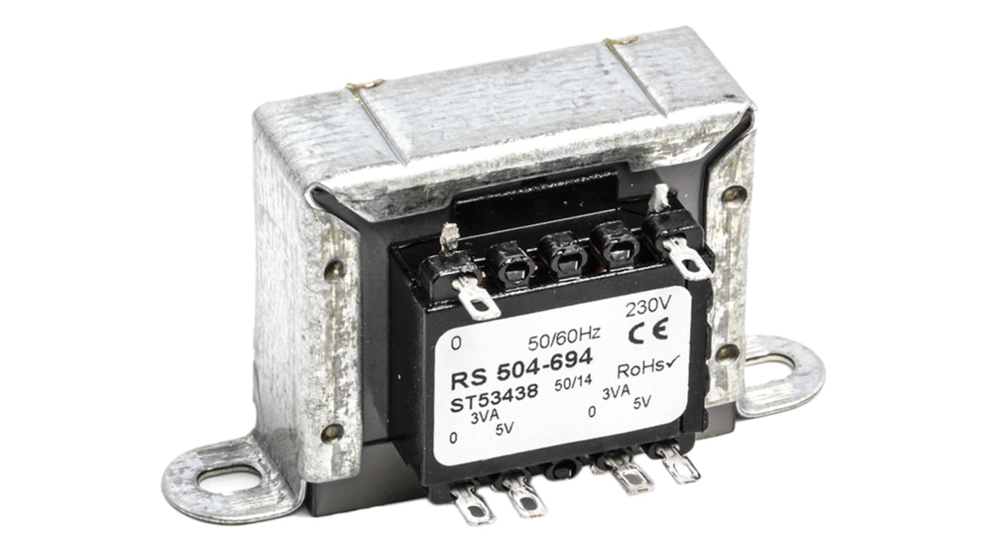 RS PRO 6VA 2 Output Chassis Mounting Transformer, 5V ac, IEC 61558-2-6