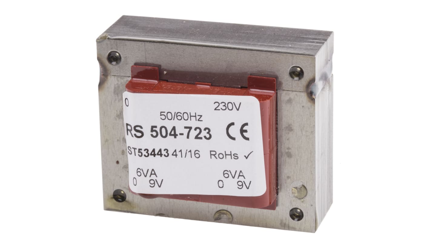 RS PRO 9V ac 2 Output Through Hole PCB Transformer, 12VA