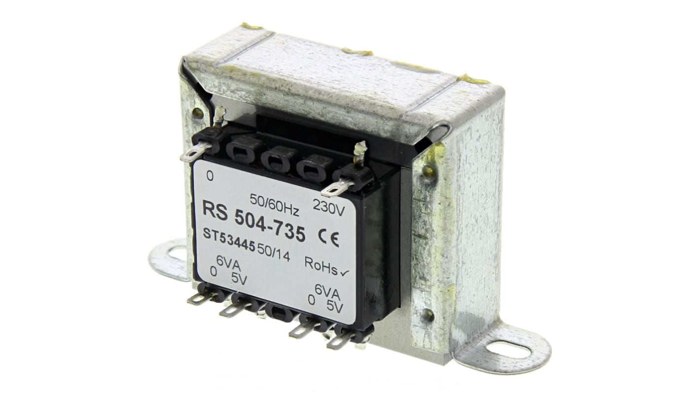 RS PRO 12VA 2 Output Chassis Mounting Transformer, 5V ac, IEC 61558-2-6