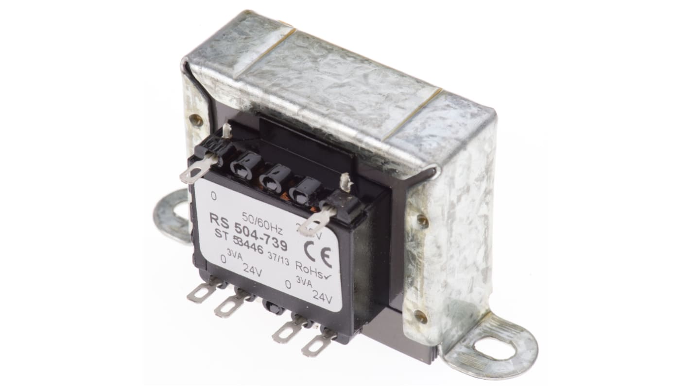 RS PRO 6VA 2 Output Chassis Mounting Transformer, 24V ac, IEC 61558-2-6