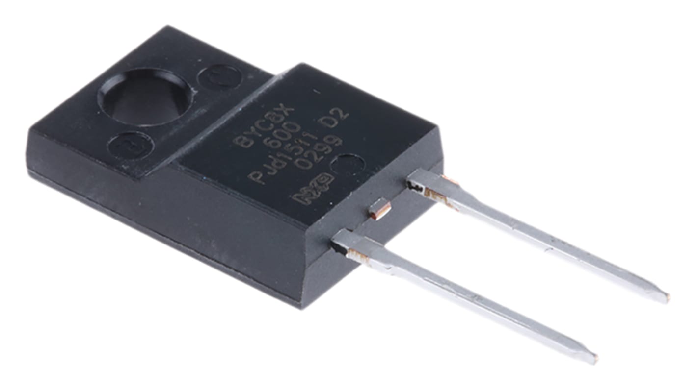 WeEn Semiconductors Co., Ltd 开关二极管, 单路, 8A, 600V, TO-220F, 2针, 通孔安装, 10.3 x 4.6 x 15.8mm