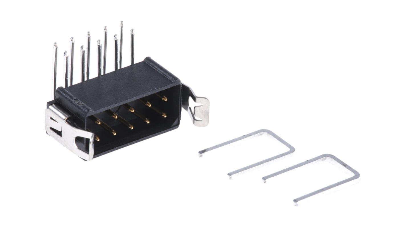HARWIN 10p双排排针 直角板对板, 线对板连接器, 2.0mm间距, 3.0A, 120.0 V, THT安装, Datamate L-Tek系列
