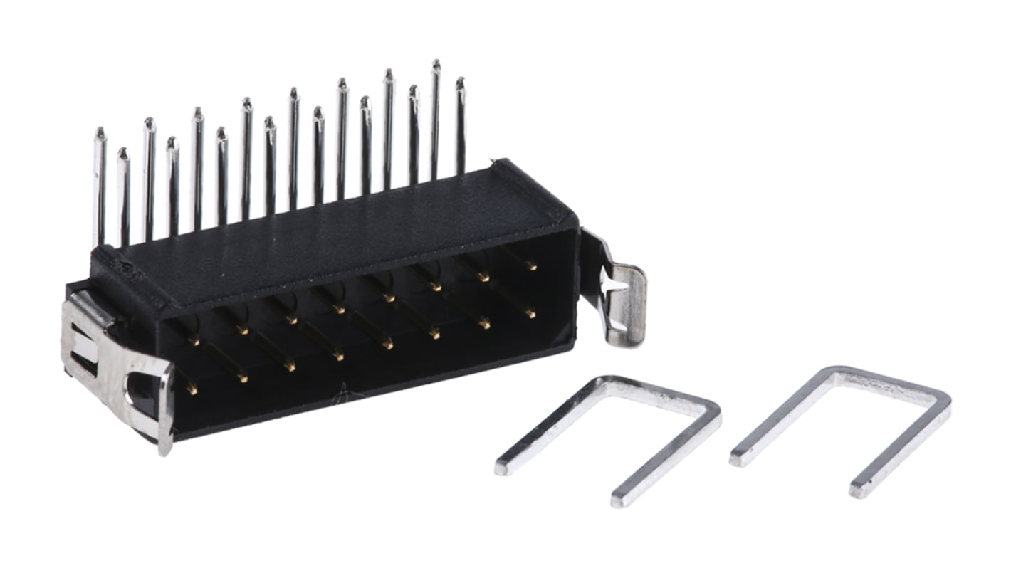 HARWIN Datamate L-Tek Series Right Angle Through Hole PCB Header, 16 Contact(s), 2.0mm Pitch, 2 Row(s), Shrouded