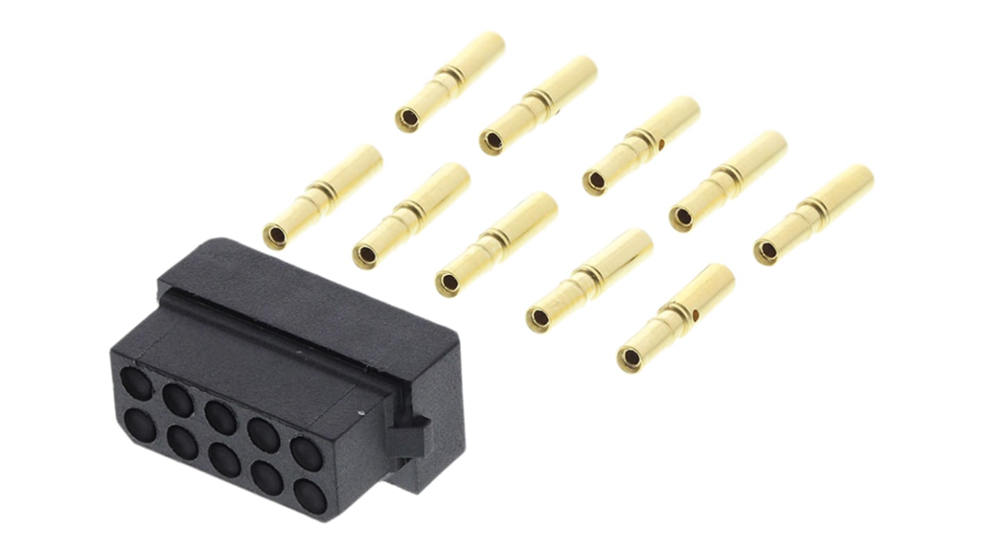 HARWIN Datamate Connector Kit Containing 10 way DIL Female Shell, Crimps