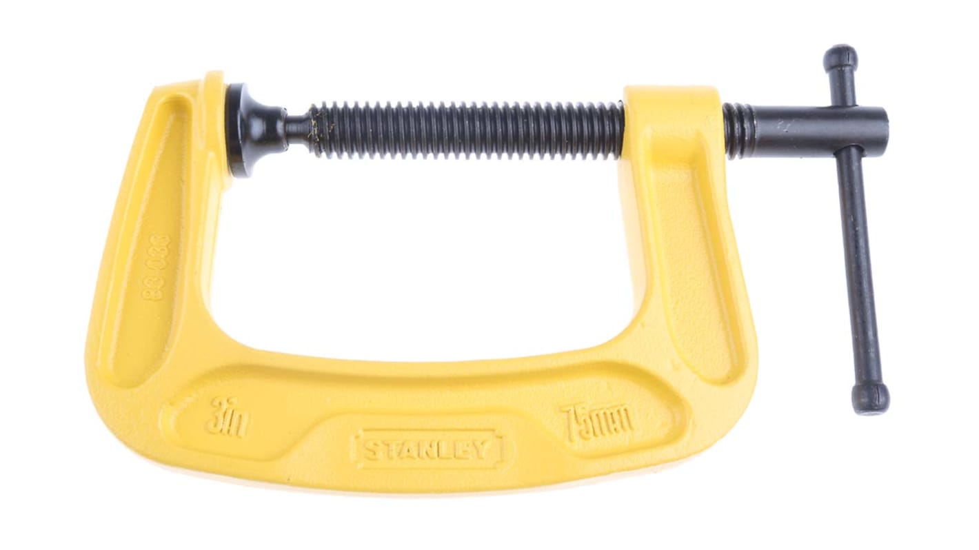 Stanley G型夹钳, 75mm开口, 57mm钳口深