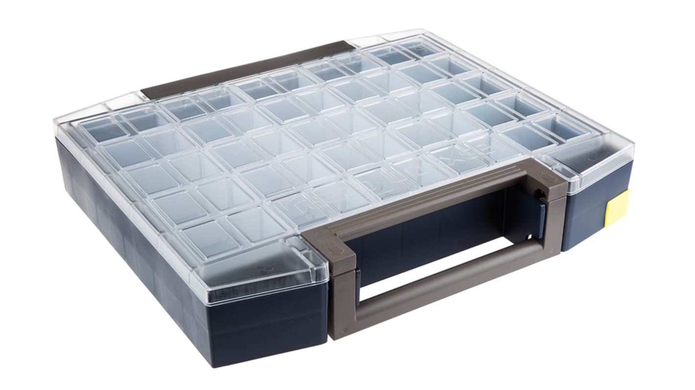 Raaco 25 Cell Grey PC, PP Compartment Box, 78mm x 421mm x 361mm