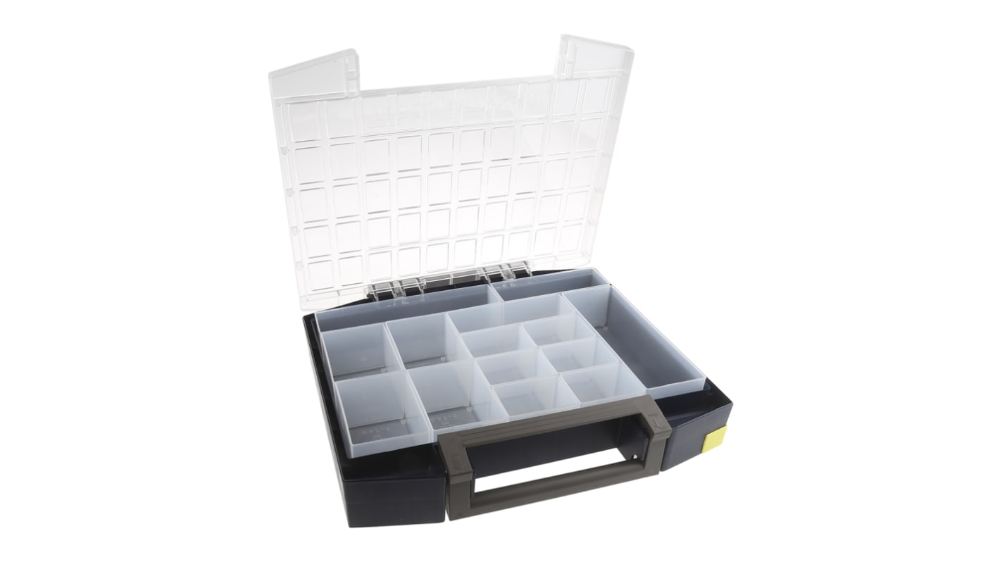 Caja organizadora Raaco de 14 compartimentos de PC, PP Azul, 421mm x 361mm x 78mm