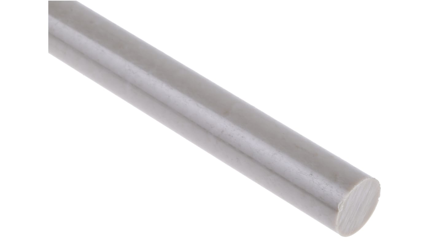 RS PRO Beige Polyetheretherketone PEEK Rod, 300mm x 12mm Diameter