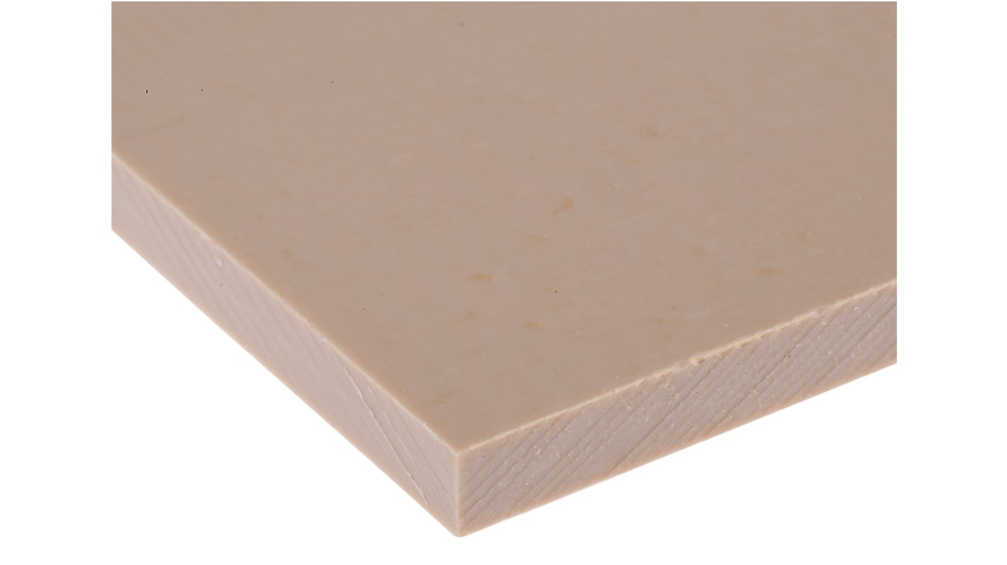 RS PRO Beige Plastic Sheet, 300mm x 245mm x 6mm