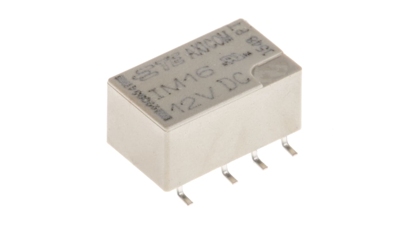 TE Connectivity Surface Mount Signal Relay, 12V dc Coil, 2A Switching Current, DPDT
