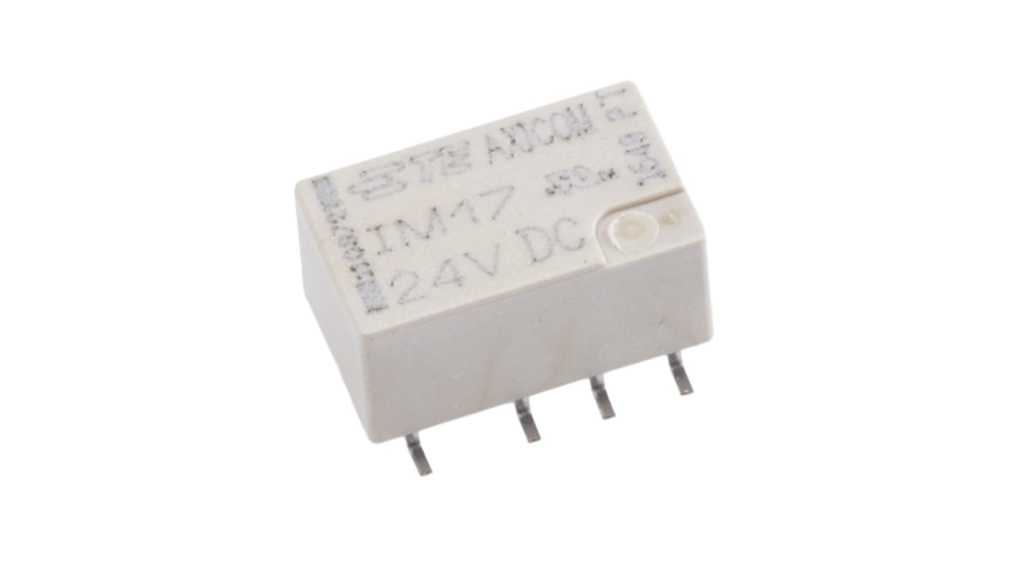 TE Connectivity PCB Mount Non-Latching Relay, 24V dc Coil, 2A Switching Current, DPDT