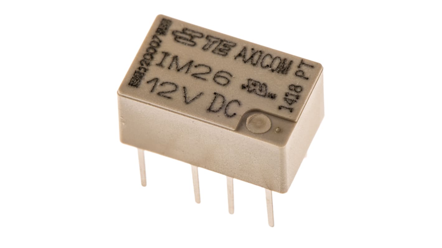 TE Connectivity 信号继电器, 12V 直流线圈, DPDT, PCB安装, 2A切换, IM系列